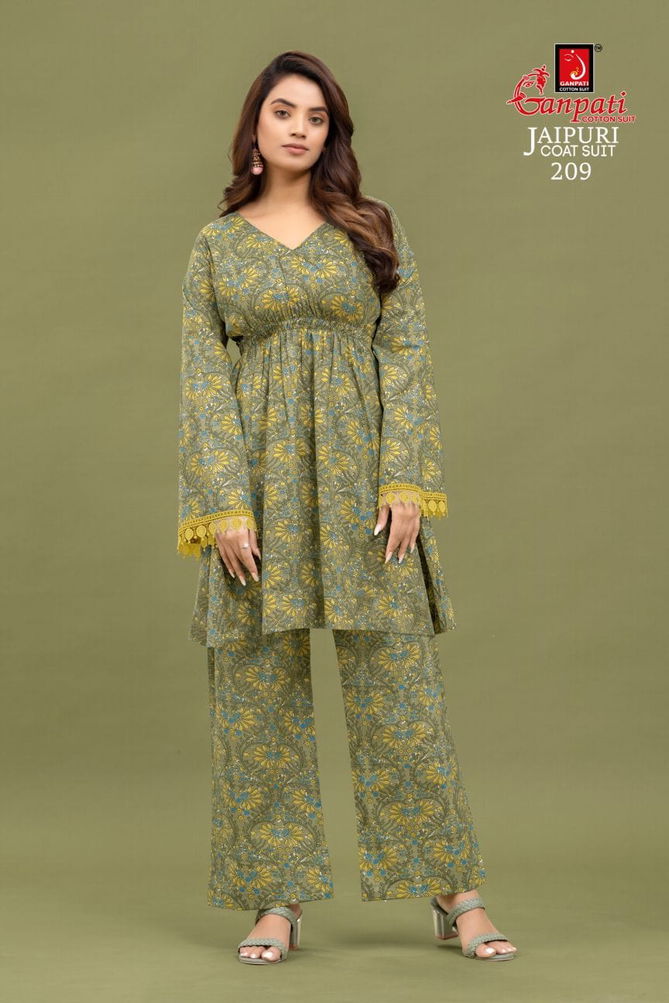 Ganpati Jaipuri Coat Suit Vol 2 Kurti With Bottom Catalog
